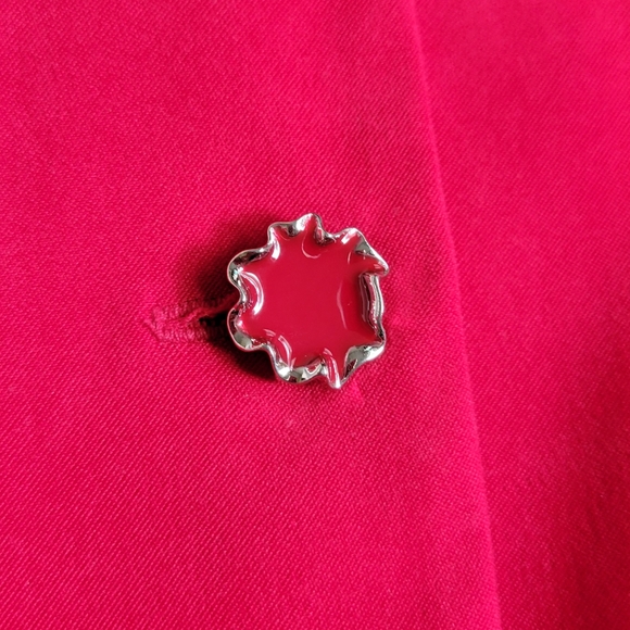 Leslie Fay Vintage Scalloped Bottom Blazer With Abstract Buttons Size 14 Petite - Picture 4 of 9